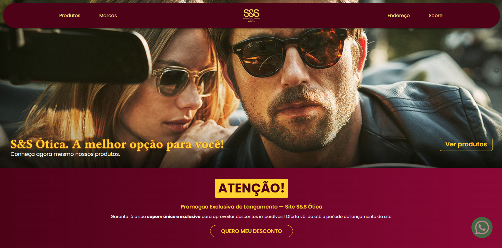 Projeto S&S Ótica — loja virtual